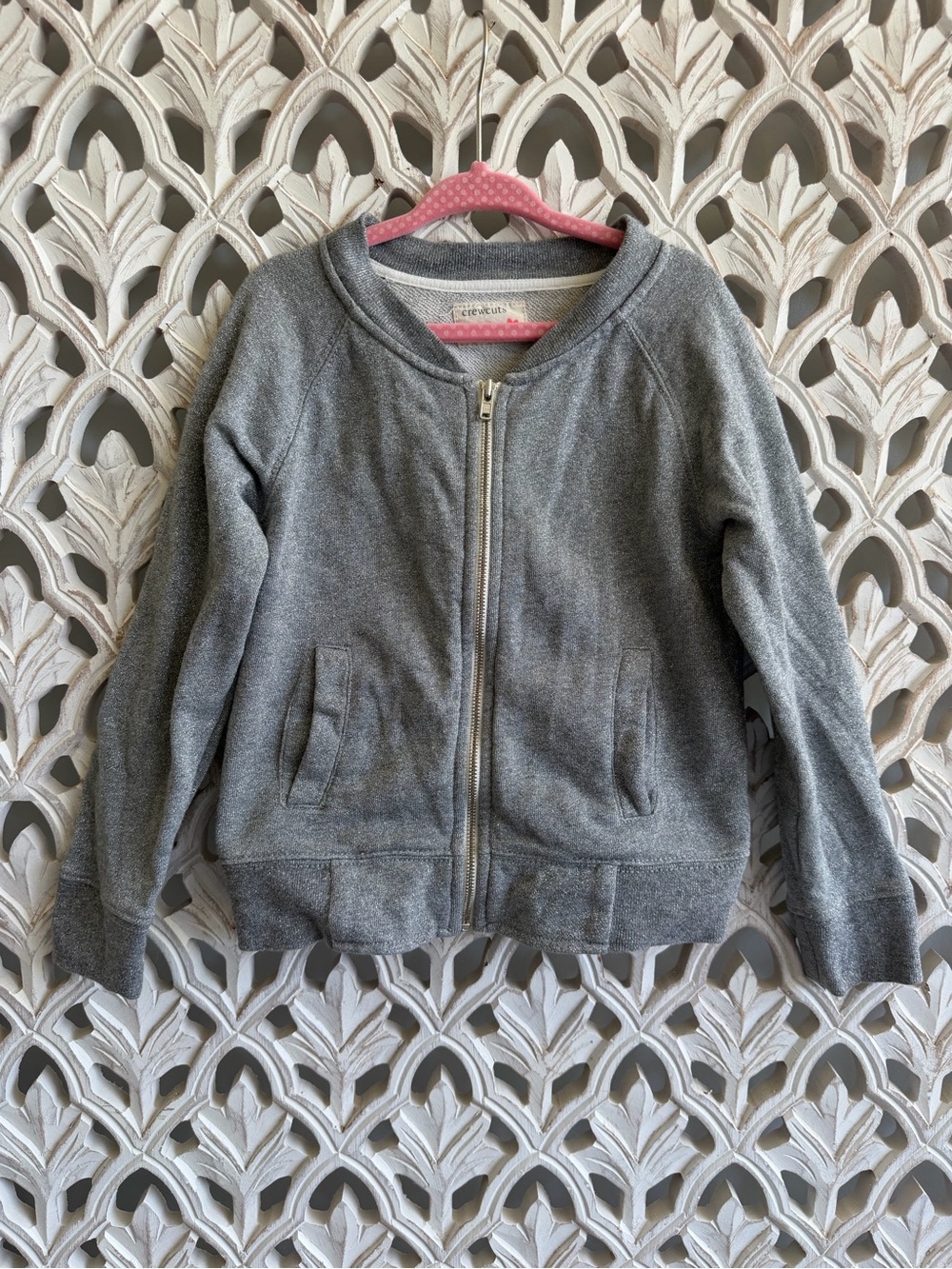 J.Crew Crewcuts Girls Metallic Zip Sweatshirt 4/5